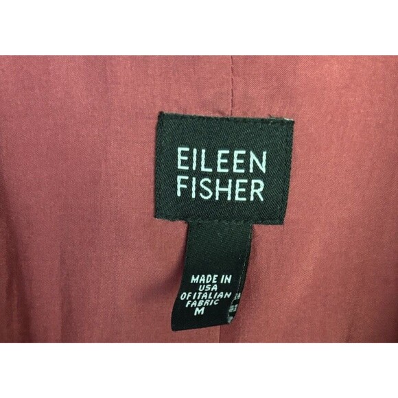 Eileen Fisher Jacket Women M Pink Silk Luxe Streetwear Shiny Chic Sustainable - Picture 6 of 8